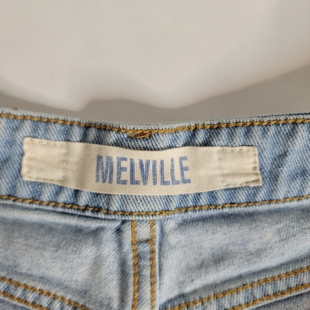 Brandy Melville Sz 26 Denim Shorts Distressed High Rise Button Fly